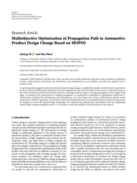 PDF Multiobjective Optimization Of Propagation Path In Automotive