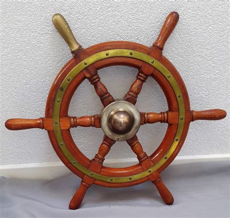 Mahogany Steering Wheel With Brass Mounts And Ornamental Catawiki