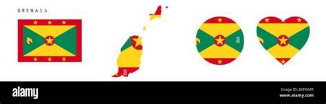 grenada flag icon set grenadian pennant  official colors