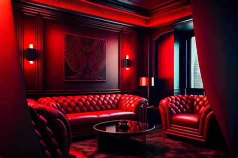 Premium Photo Red Interior Of Luxury Nightclub Restaurant Lounge Bar