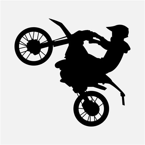 Motocross Rider Silhouette Concept Of Sport Jumping Racing