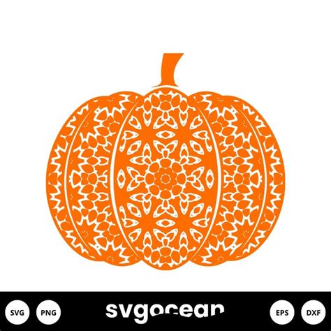 Pumpkin Mandala Svg vector for instant download - Svg Ocean — svgocean