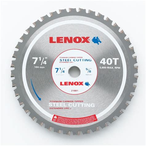 Lenox 7 14 In 40 Tooth Continuous Carbide Circular Saw Blade In The