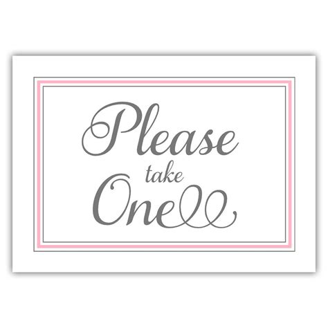 Please take one sign - Favor sign | Dazzling Daisies