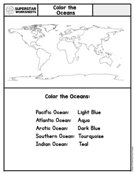 Seven Continents Oceans Worksheets Blank World Map Continents And