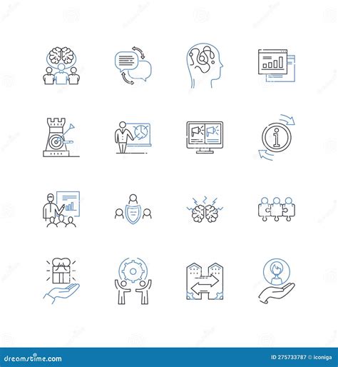 Company Milests Line Icons Collection Growth Innovation Progress