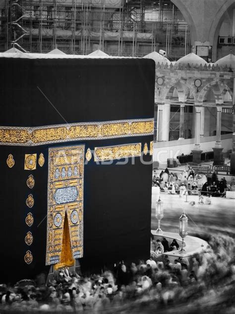 Close-up of the Kaaba in Mecca, Saudi Arabia, the beauty of the Kaaba ...