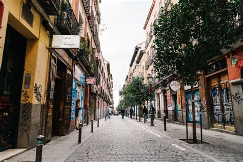 Street Scene in Malasana District in Madrid Editorial Stock Photo ...