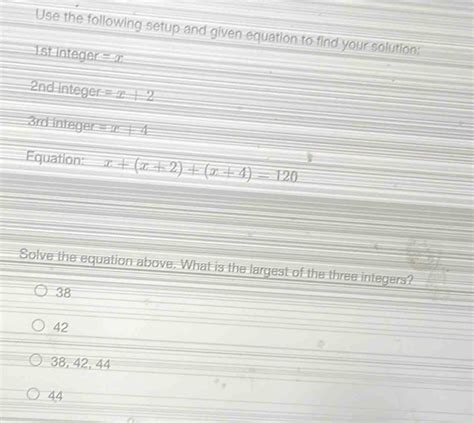 Solved Use The Following Setup And Given Equation To Find Your