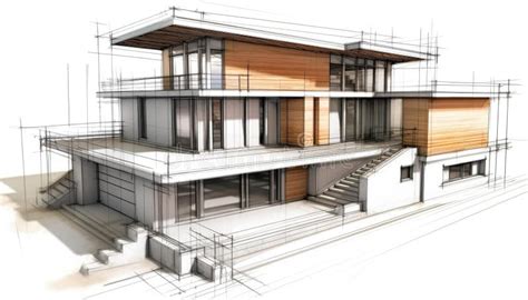 Architectural Building Sketch and Design Stock Illustration ...