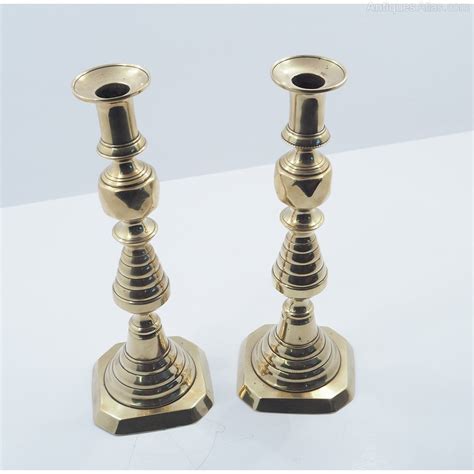 Antiques Atlas Large Pair Of Victorian Brass Candlesticks