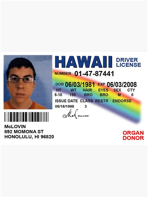 Printable Mclovin Id