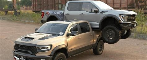 Ram Trx Side Loads The Ford Raptor R Without Even Breaking A Cgi