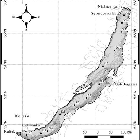 Maps Cheme Of Sampling In Lake Baikal Maps Cheme Of Sampling In Lake