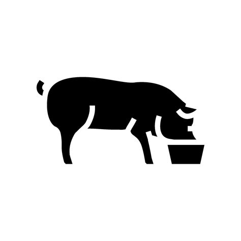 Pig Feeding Farm Glyph Icon Vector Illustration 28086687 Vector Art At