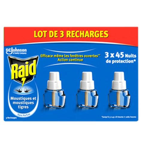 Recharge liquide pour diffuseur électrique anti moustiques Raid 3 x