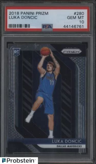 2018 19 PANINI PRIZM 280 Luka Doncic Dallas Mavericks Recrue RC PSA 10