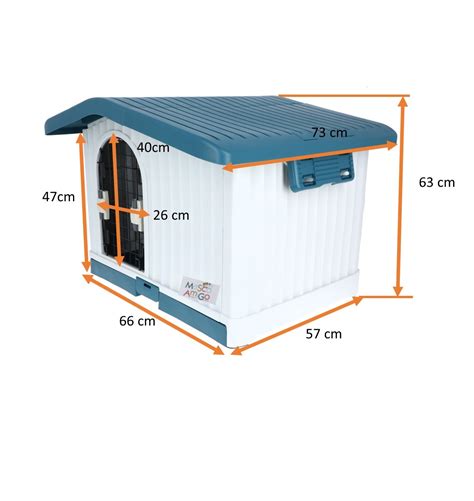 Casa Para Perro Mascoamigo Térmica Azul Para Razas Medianas 57x66x63