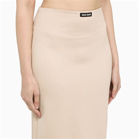 Miu Miu Nude Pencil Skirt Thedoublef