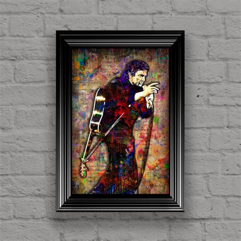 Johnny Cash Print Johnny Cash Artwork Johnny Cash Tribute Etsy