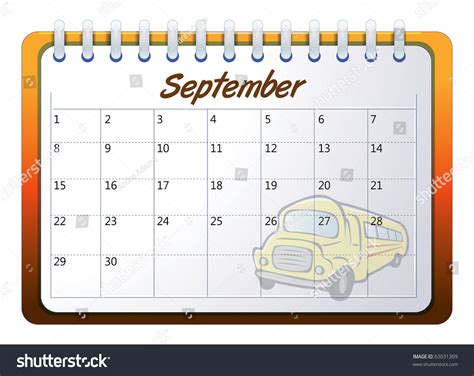 Cartoon Vector Illustration Of A Calendar September - 63031309 ...