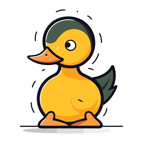 Cute duckling cartoon. Vector illustration in flat design style ...