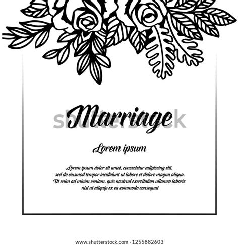 Flower Wedding Invitation Card Marriage Text Stock Vector Royalty Free