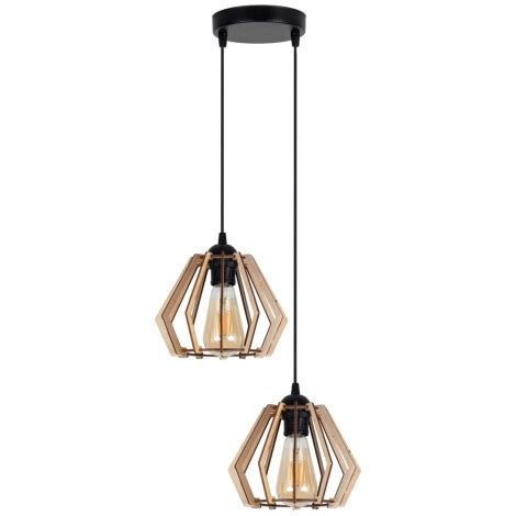 Suspension Filaire BERGO 2xE27 60W 230V Noire Lumimania