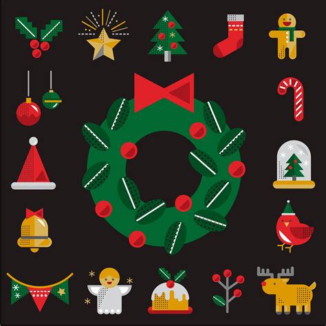 Christmas Icons Vector Set Free Stock Vector 281061