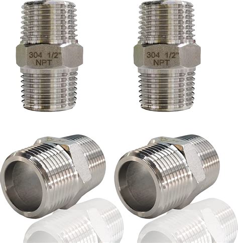 Amazon.com: 4PCS Hex Nipple 1/2" Male x 1/2" Male Pipe Fittings, 304