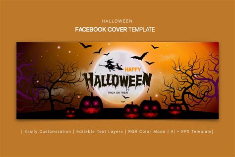 Halloween Facebook Cover Template Graphic by STEWART.STUDIO · Creative ...