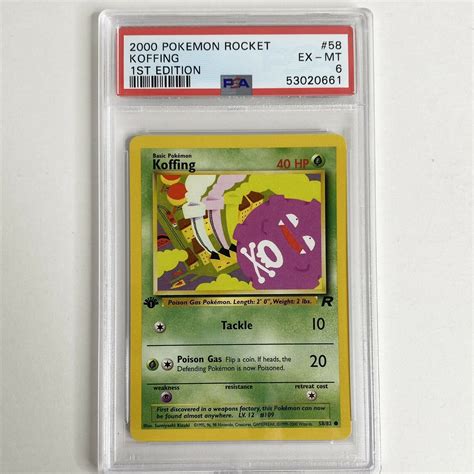 Pokemon Koffing Team Rocket St Edition Psa Ex Mt Values Mavin