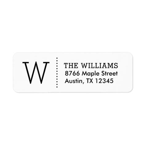 Simple Monogram Return Address Labels | Zazzle.com