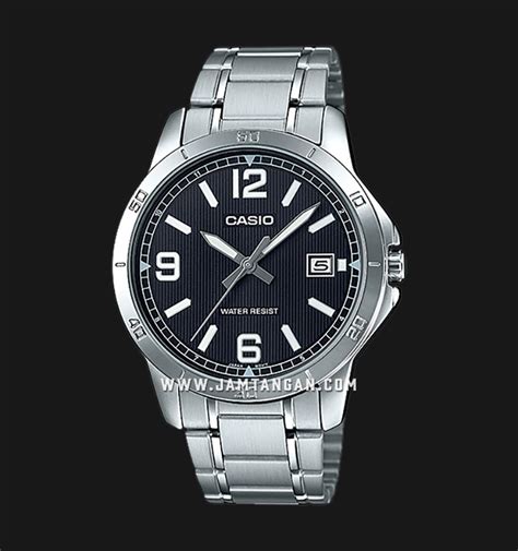 Casio General Mtp V D B Udf Black Dial Stainless Steel Strap