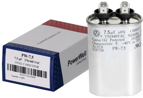 Powerwell Uf Mfd Or Vac Oval Run Capacitor Pw For Fan