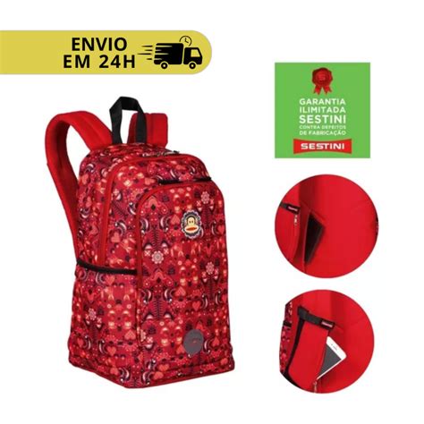 Mochila Feminina Juvenil Paul Frank Anti Furto Escolar Grande Shopee Brasil