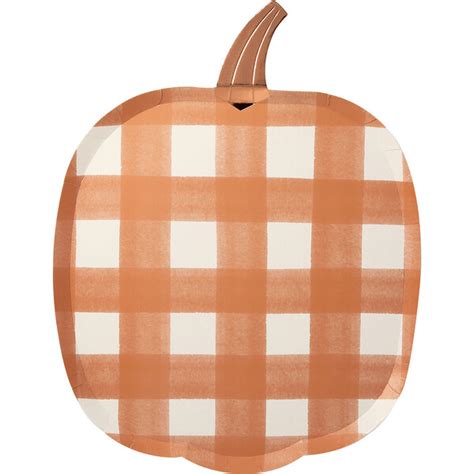 Gingham Pumpkin Plates Meri Meri Tableware Maisonette