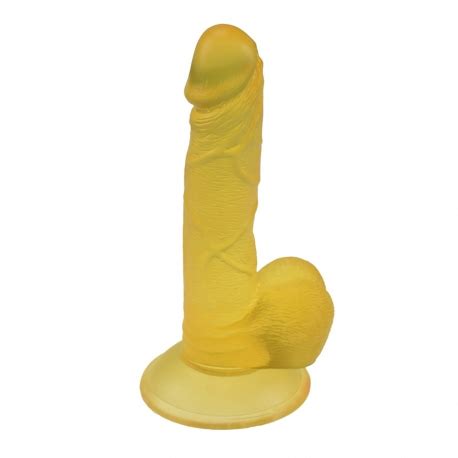 Jelly Yellow Realistic Dildo With Suction Cup Sex Machine Sex Toys