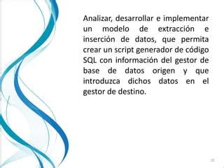 Migración de un sistema gestor de base de datos sybase PPT