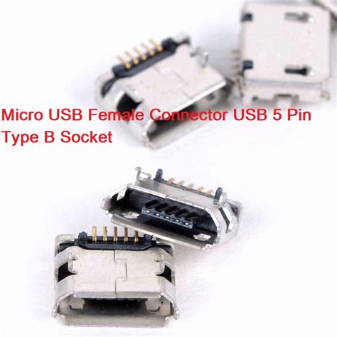 Both Comfortable And Chic 100pcs Micro Usb Type B Straight 5pin Dip Female Socket Solder Jack