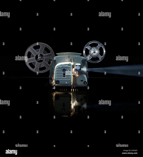 Glowing Movie Projector With Reel Stock Photo Alamy