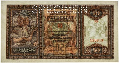 50 Korún 1940 SPECIMEN AU UNC Aukro