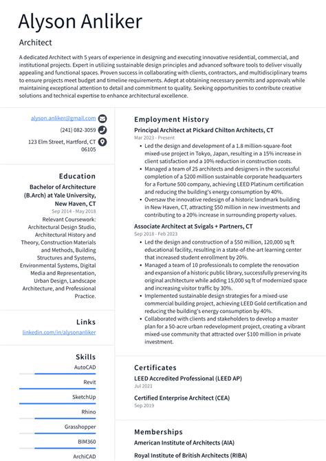 Top Architect Resume Objective Examples Resumecat