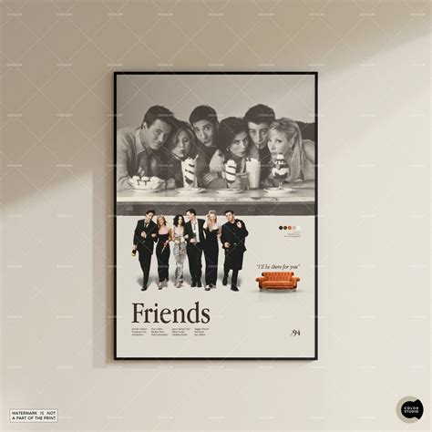 Friends Tv Show Poster Retro Movie Poster Vintage Inspired Etsy