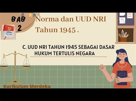 C UUD NRI Tahun 1945 Sebagai Dasar Hukum Tertulis Negara BAB II