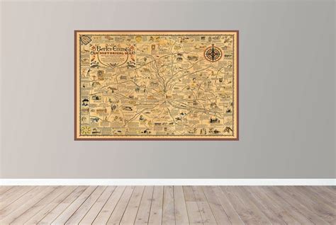 Old Map Of Berks County Vintage Map Poster Vintage Pictorial Map Vintage Map Art Poster Print