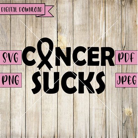 Cancer Sucks Svg Cancer Svg Cancer Awareness Cancer Ribbon Decal