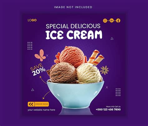 Premium Vector Special Delicious Ice Cream Social Media Post