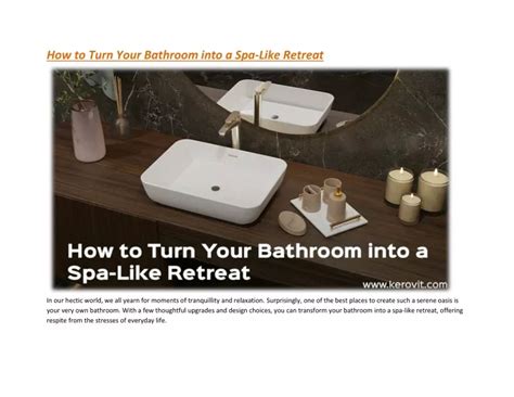 PPT How To Turn Your Bathroom Into A Spa Like Retreat PowerPoint