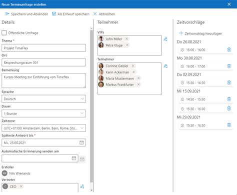 Meetingfinder Terminumfrage In Outlook Intern And Extern